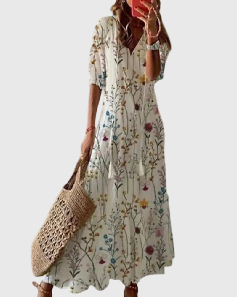 Amalia | Vintage Bohemian Maxikleid für den Sommer