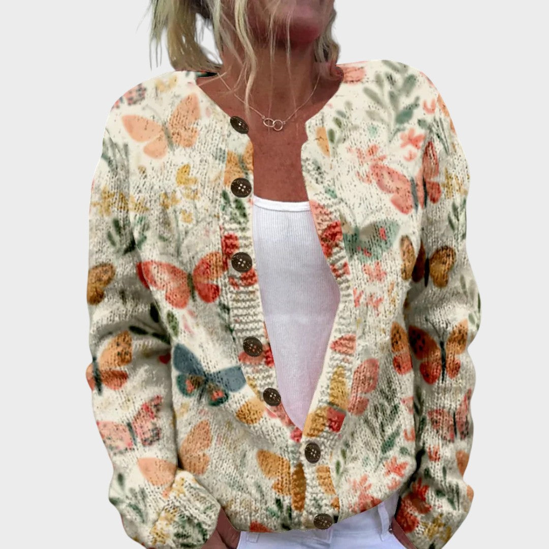 Greta | Cardigan mit Schmetterlingsmuster