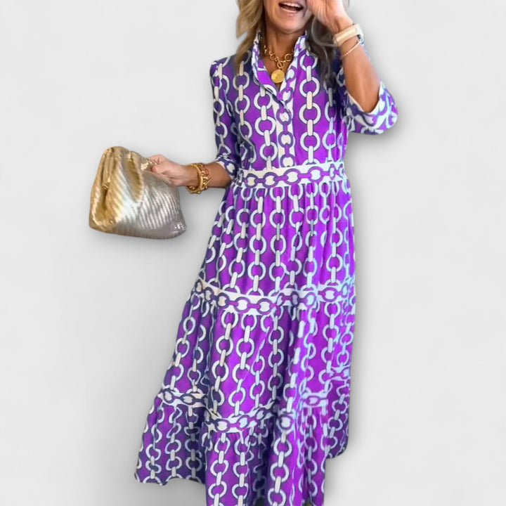 JULIANA | Midi-Kleid im Kettenmuster