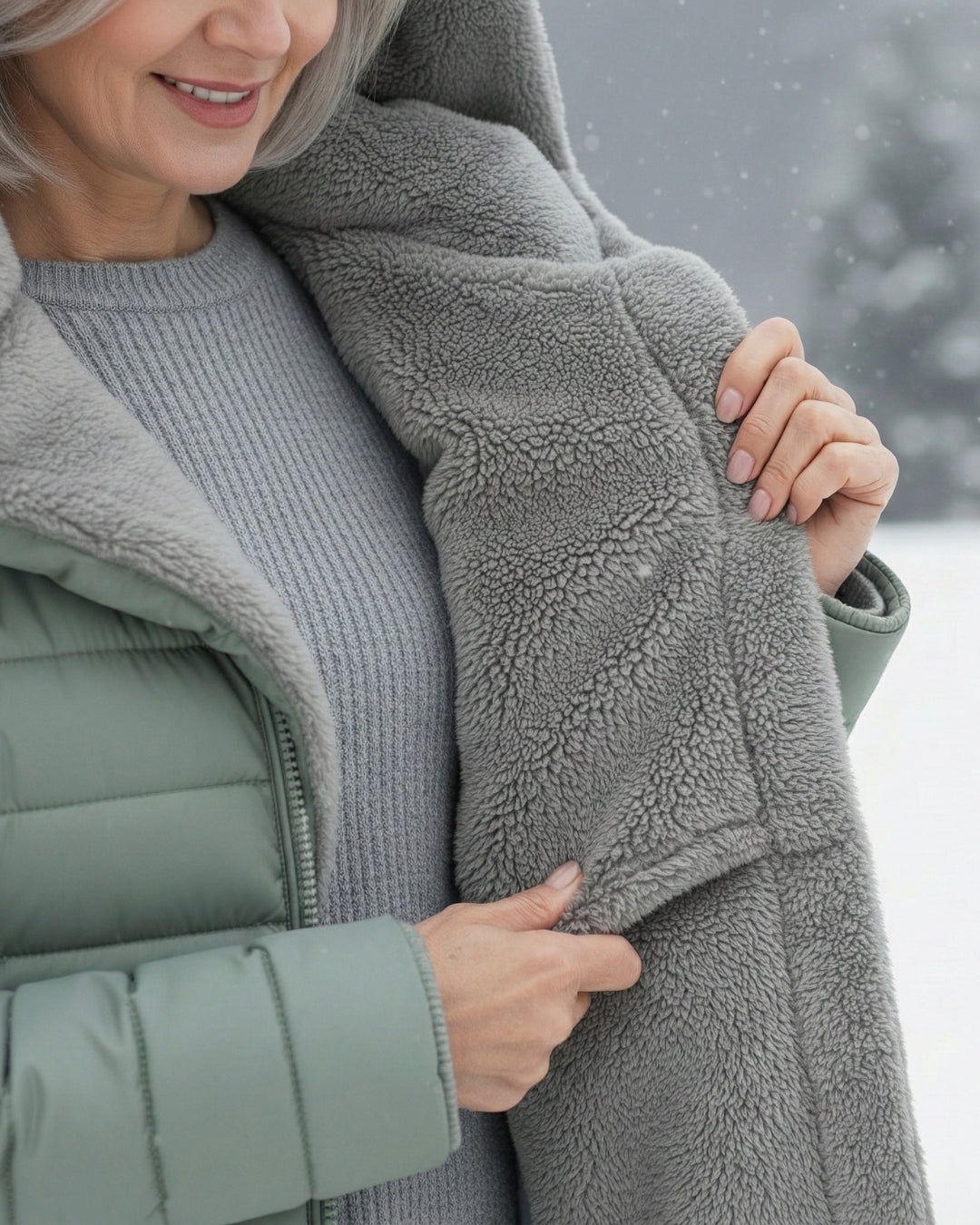 Isabella | Langer Steppmantel mit Kapuze