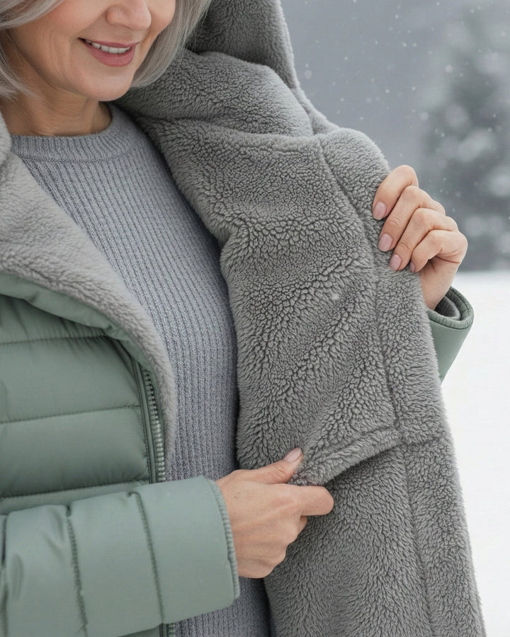 Isabella | Langer Steppmantel mit Kapuze