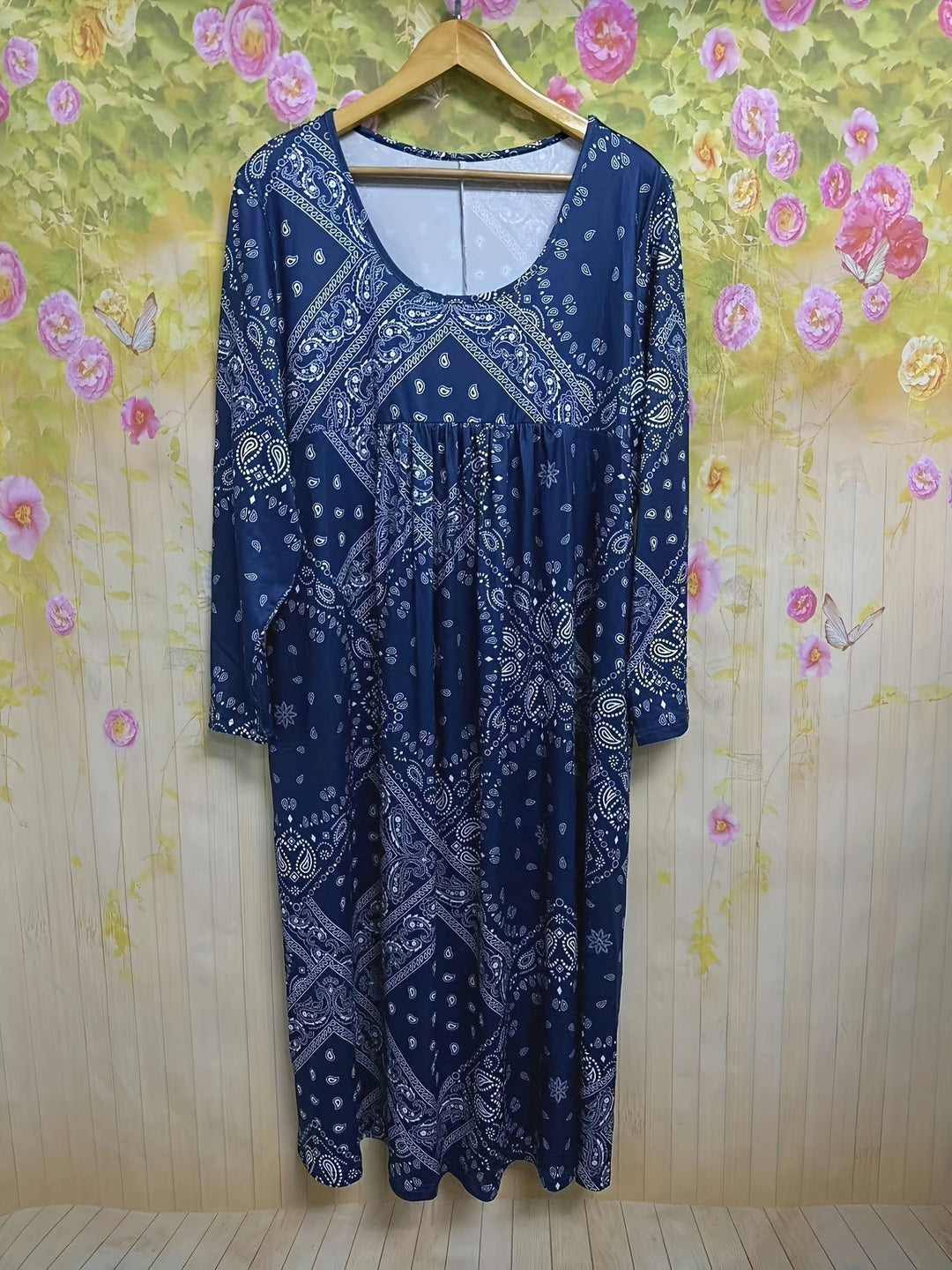 ELOWEN | Langes Ärmeliges Casual-Midi-Kleid