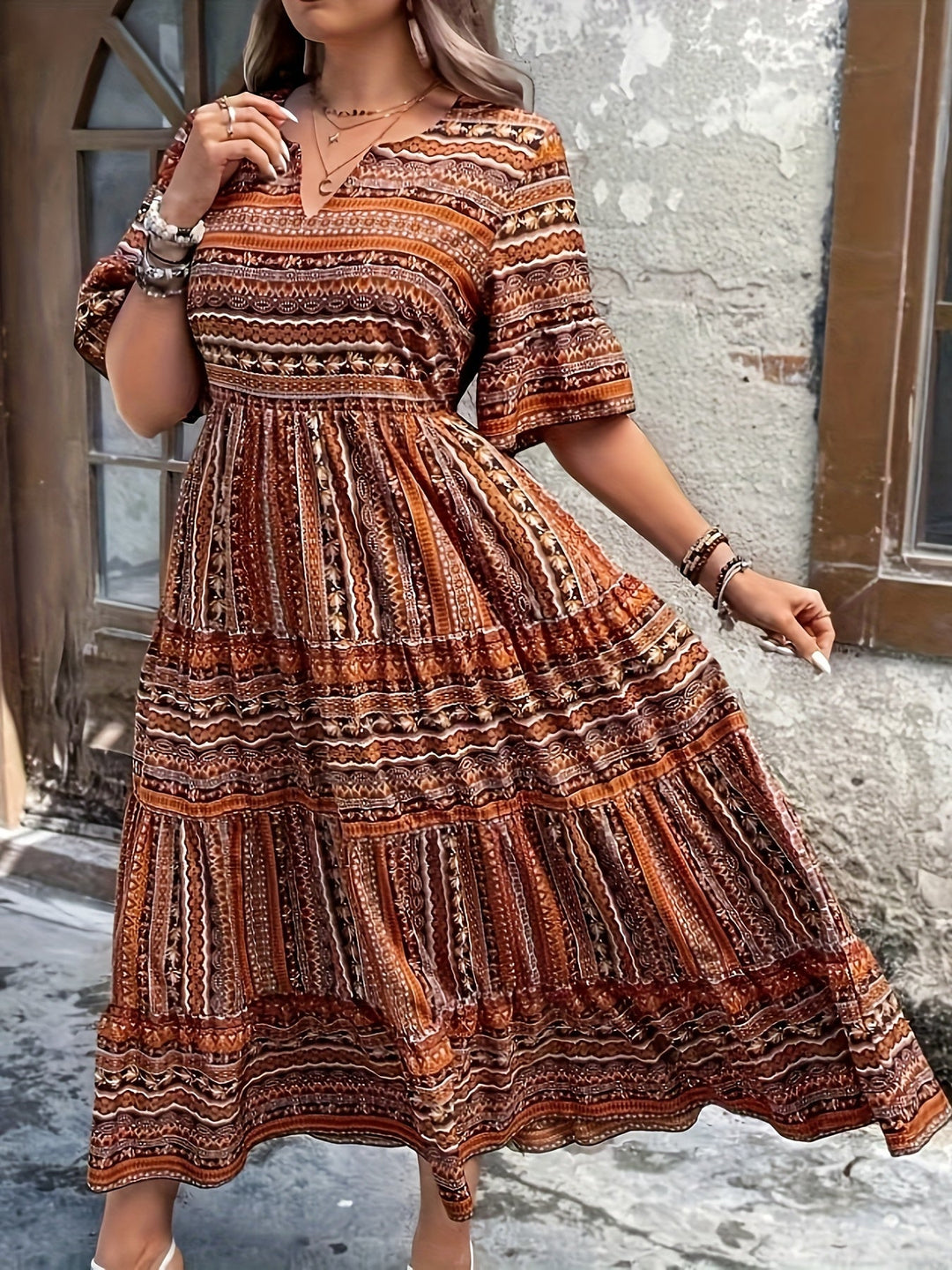 Joraine - Elegantes Ethno-Maxikleid