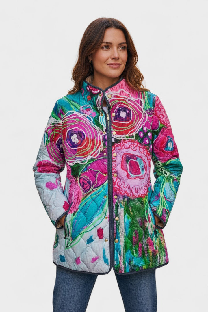 Marlena – Übergangsjacke in künstlerischer Aquarell-Optik