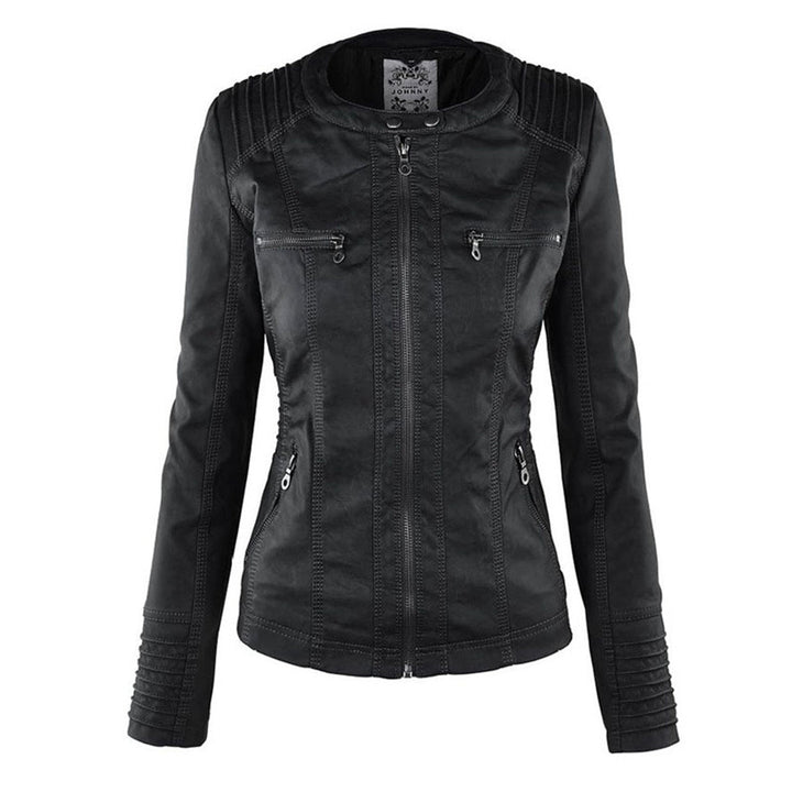 Giulia | Bikerjacke im Lederlook mit Kapuze