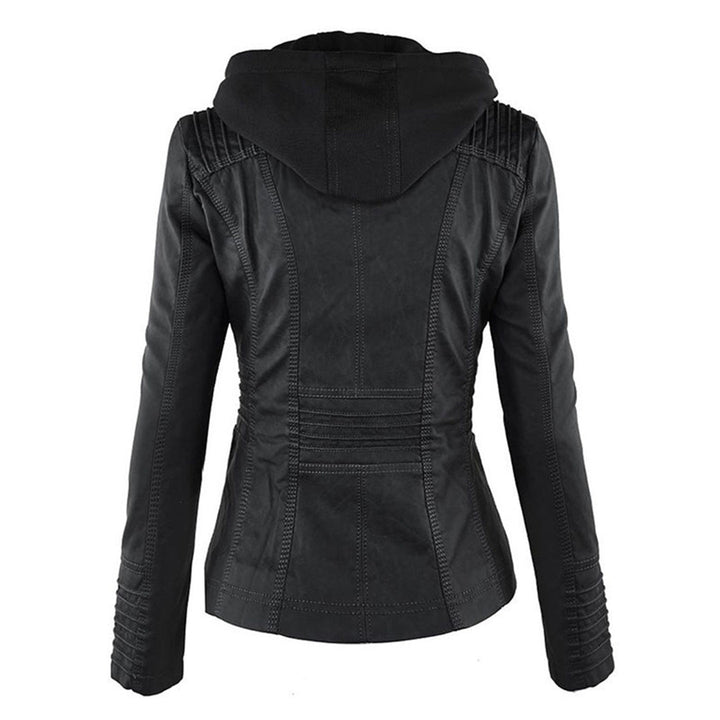Giulia | Bikerjacke im Lederlook mit Kapuze