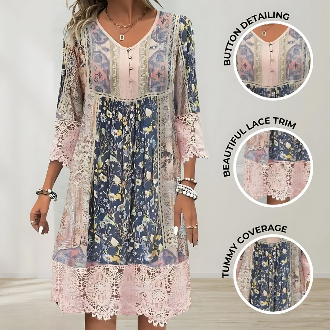 NAYA | Fluid Boho Luxe Midi Robe