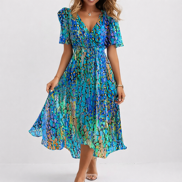 SAPHIR | Luftiges Blaues Midi-Kleid