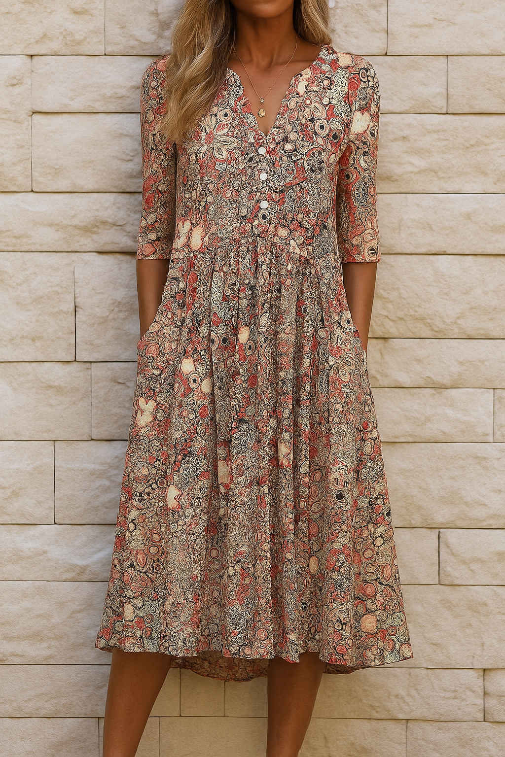 Harlow | Elegantes V-Ausschnitt Kleid