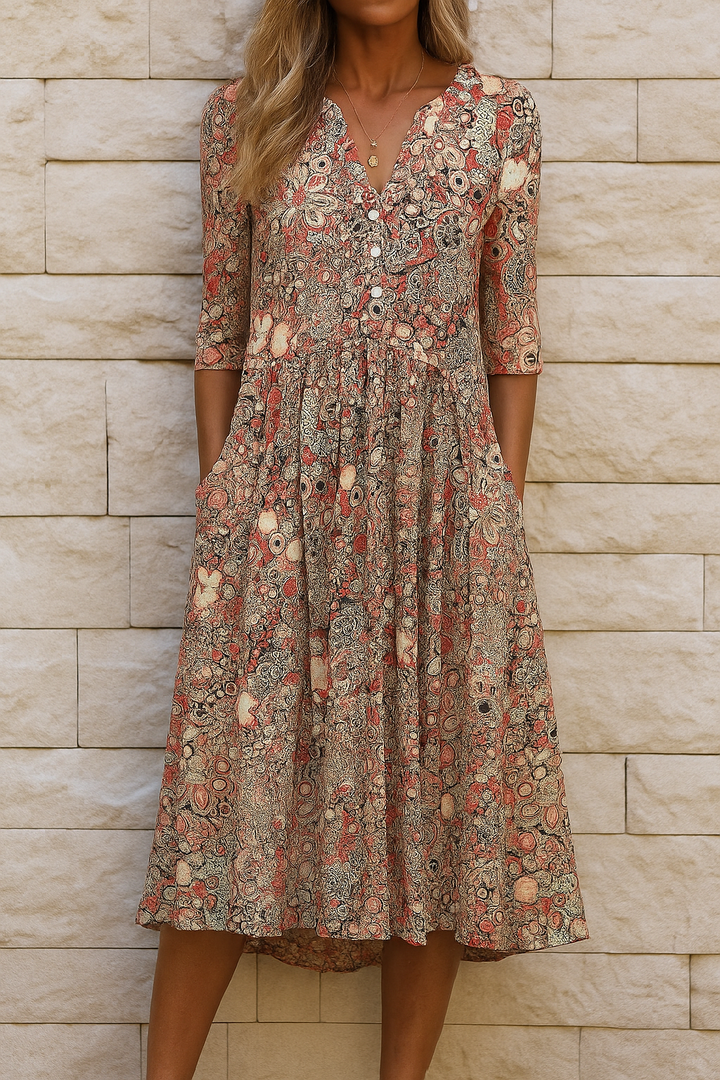 Harlow | Elegantes V-Ausschnitt Kleid