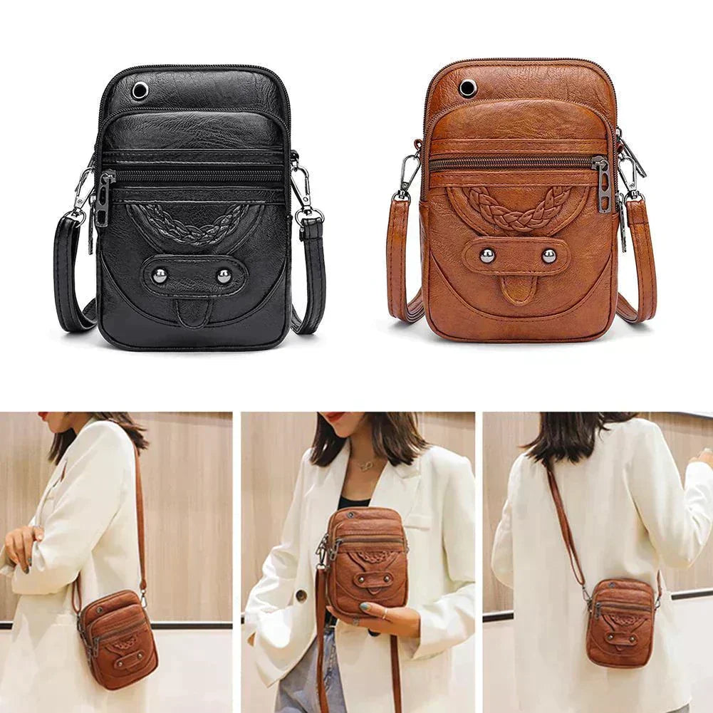 Laura™ | Geprägte Lederhandtasche