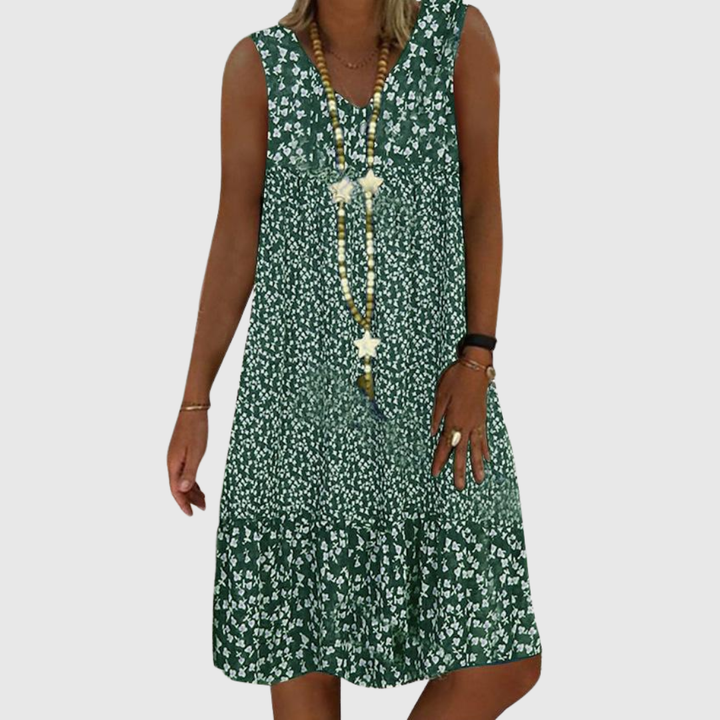 AYLA | Ärmelloses V-Ausschnitt-Kleid