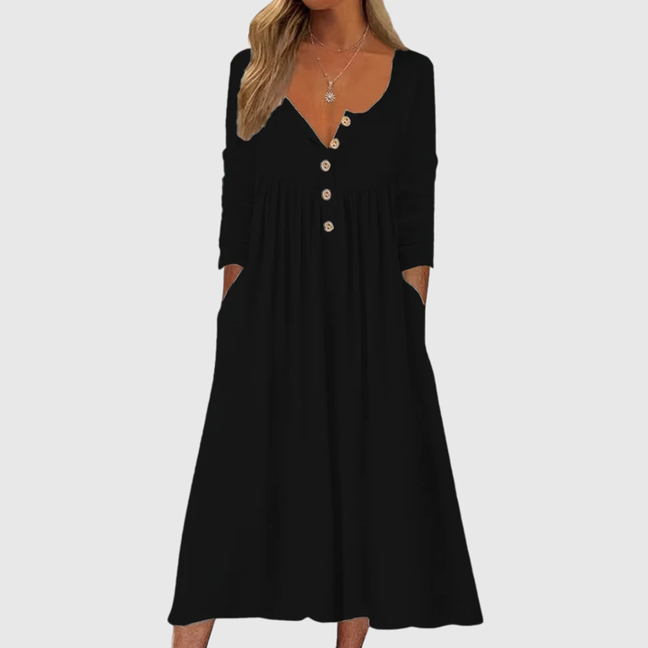 ZARA | Midi-Kleid mit Vorderknöpfen