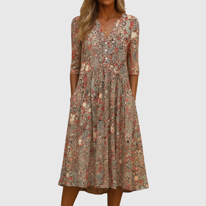Harlow | Elegantes V-Ausschnitt Kleid