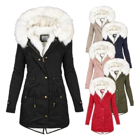 Beatrice | Langer Parka mit Kapuze aus Kunstfell