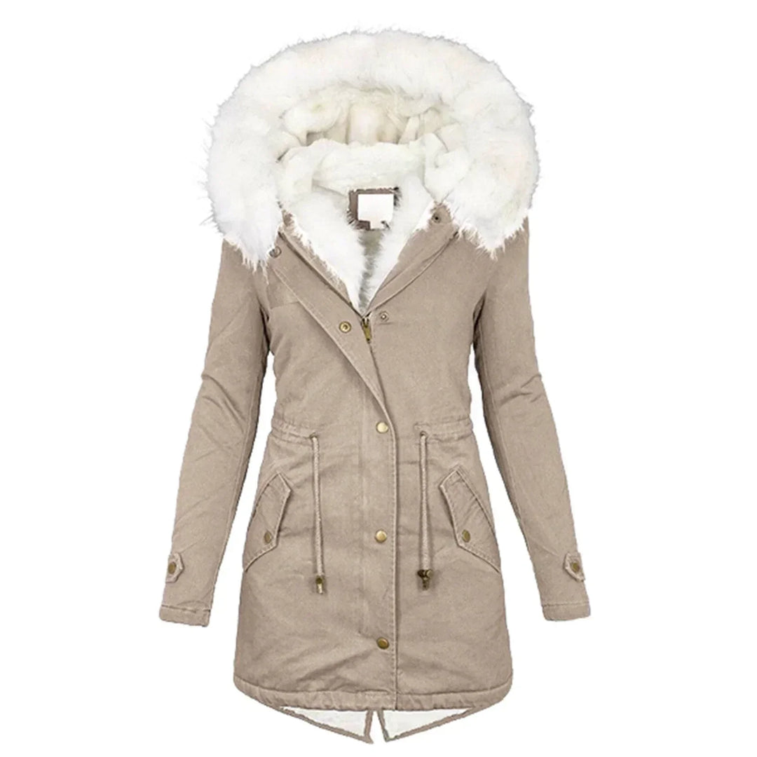 Beatrice | Langer Parka mit Kapuze aus Kunstfell