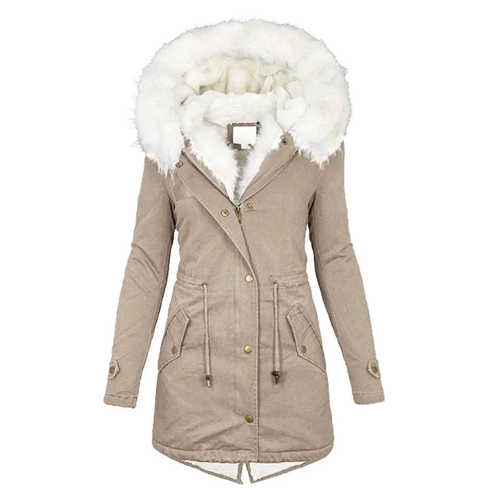Beatrice | Langer Parka mit Kapuze aus Kunstfell