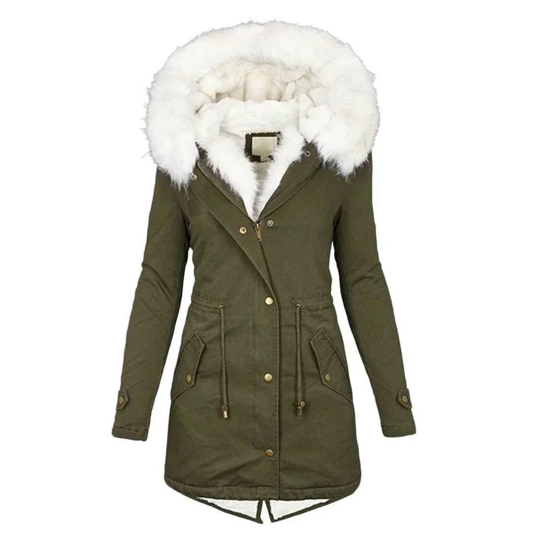 Beatrice | Langer Parka mit Kapuze aus Kunstfell