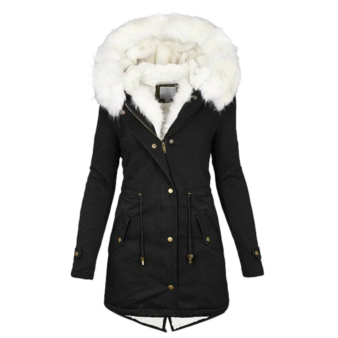Beatrice | Langer Parka mit Kapuze aus Kunstfell