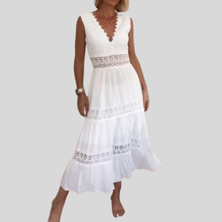 Circe - V-Ausschnitt Spitzen-Camisole-Kleid