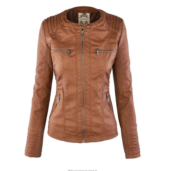 Giulia | Bikerjacke im Lederlook mit Kapuze