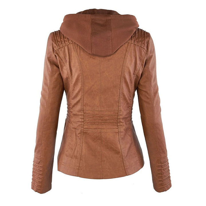 Giulia | Bikerjacke im Lederlook mit Kapuze