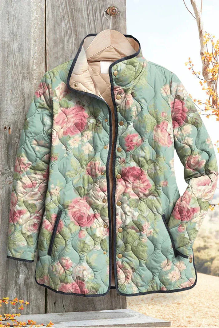Rosalie – Leichtsteppjacke mit Allover-Blütenmuster