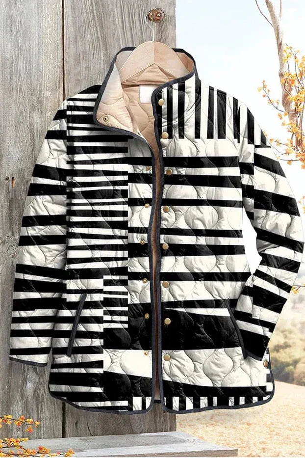 Maribel – Gemusterte Steppjacke mit Stehkragen