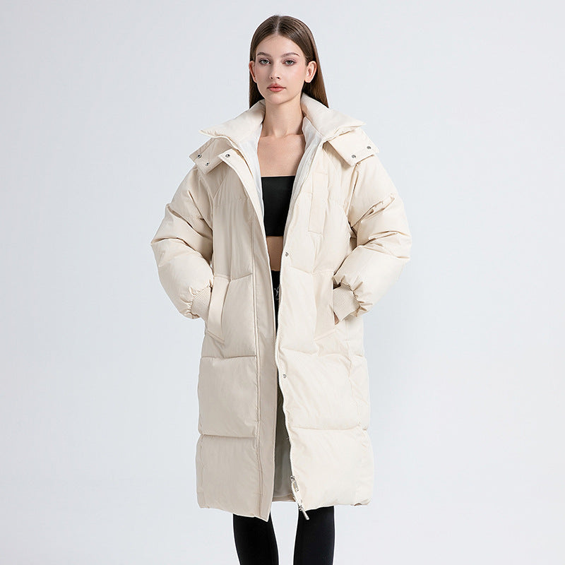 Gaia | Langer Oversize-Daunenmantel mit Stehkragen