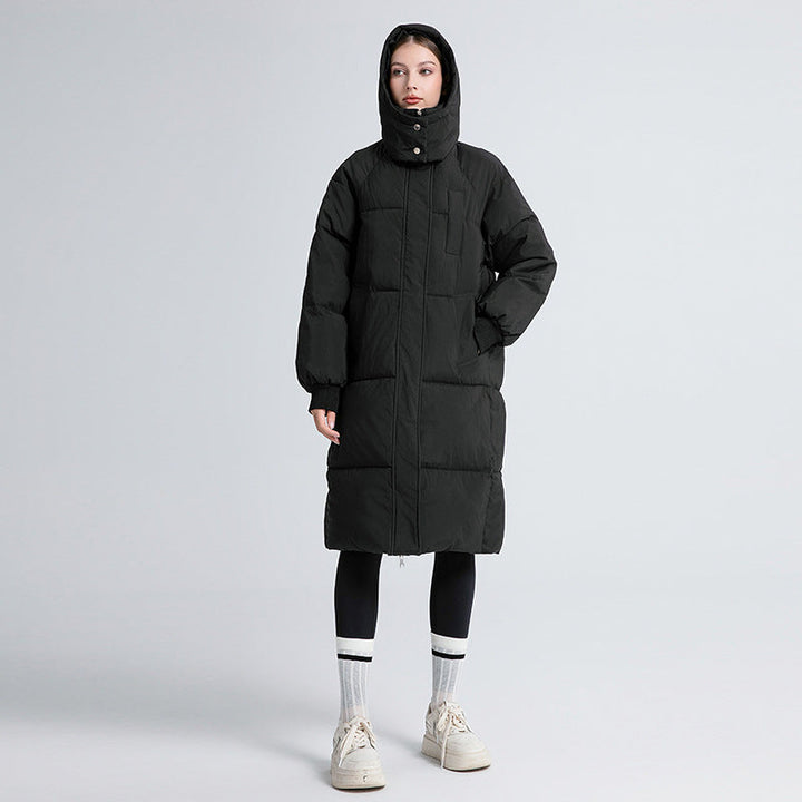 Gaia | Langer Oversize-Daunenmantel mit Stehkragen