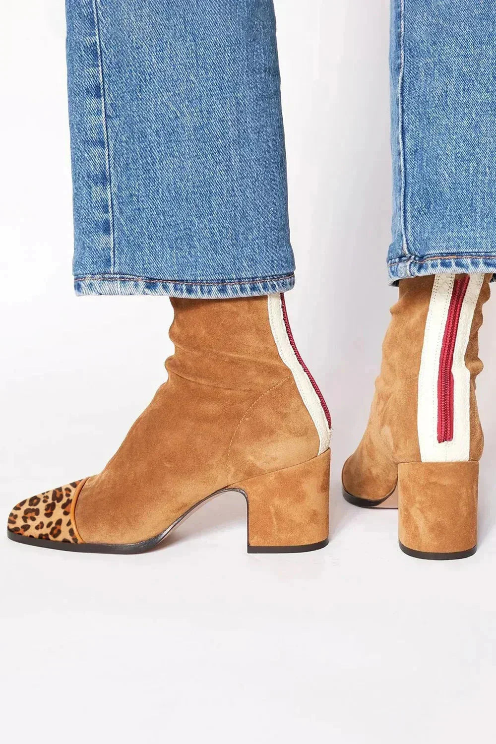 Alma – Veloursleder-Stiefeletten mit Absatz