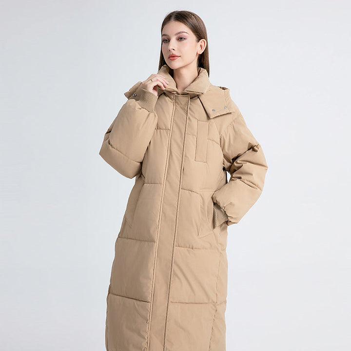 Gaia | Langer Oversize-Daunenmantel mit Stehkragen