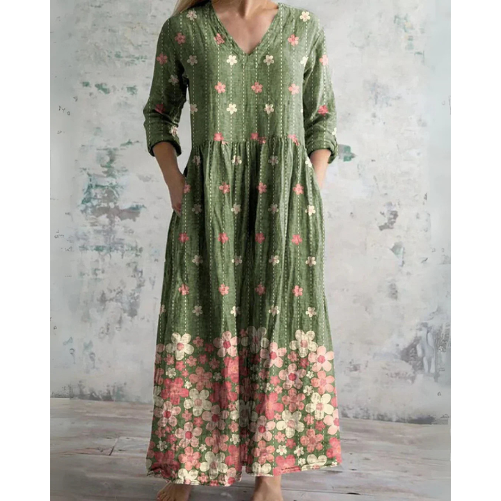 ELEANOR | Vintage Maxi Dress with Floral Print