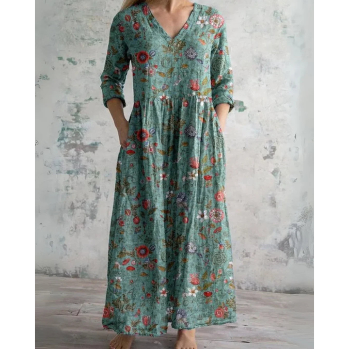 ELEANOR | Vintage Maxi Dress with Floral Print