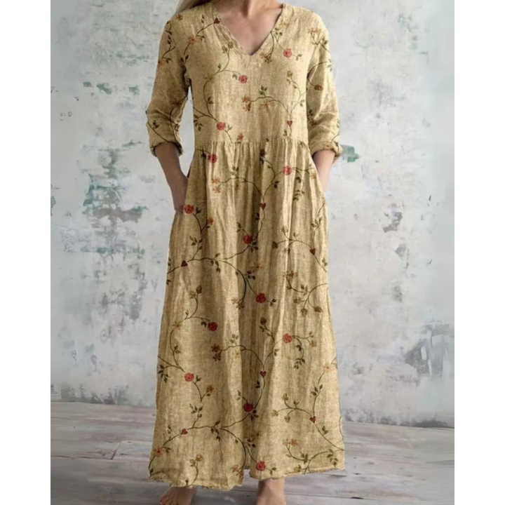 ELEANOR | Vintage Maxi Dress with Floral Print