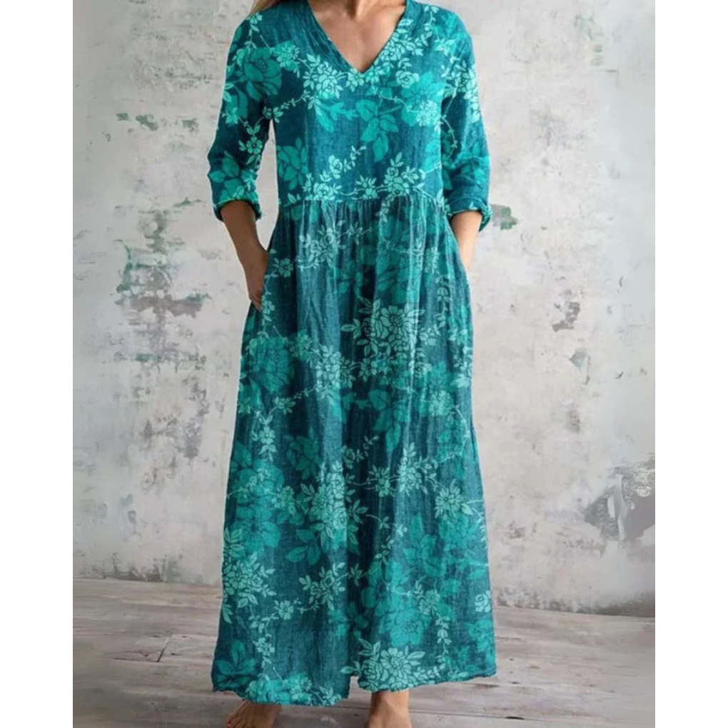 ELEANOR | Vintage Maxi Dress with Floral Print