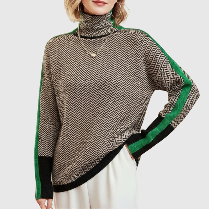 Eleanor | Luxe Herringbone High Collar