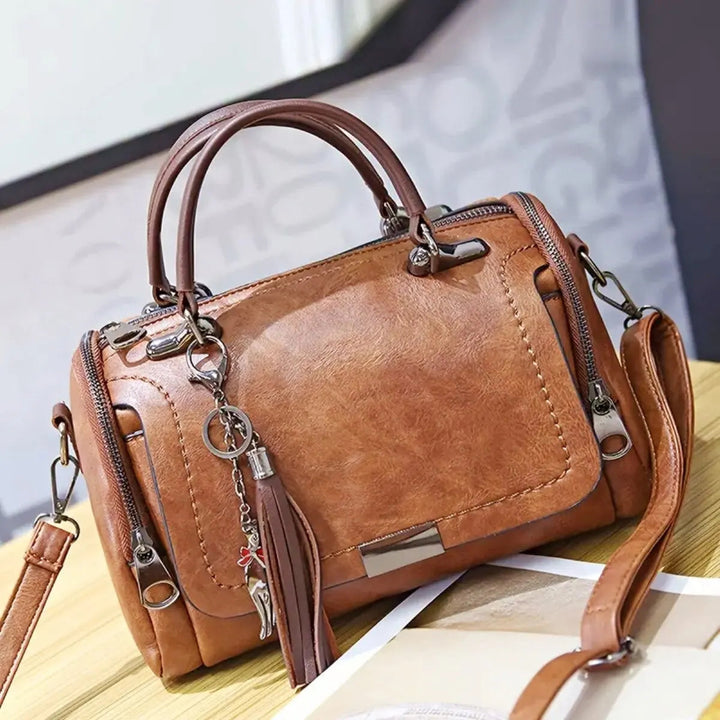Julie™ | Strukturierte Lederhandtasche