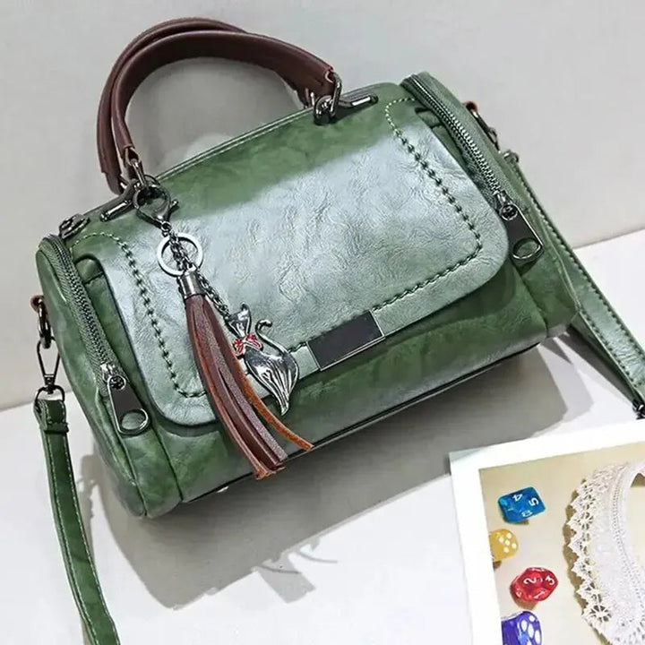 Julie™ | Strukturierte Lederhandtasche