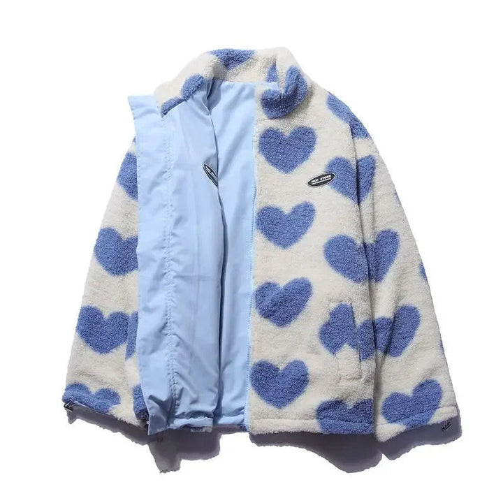 Ottavia | Wendbare Teddyjacke mit Herzmuster