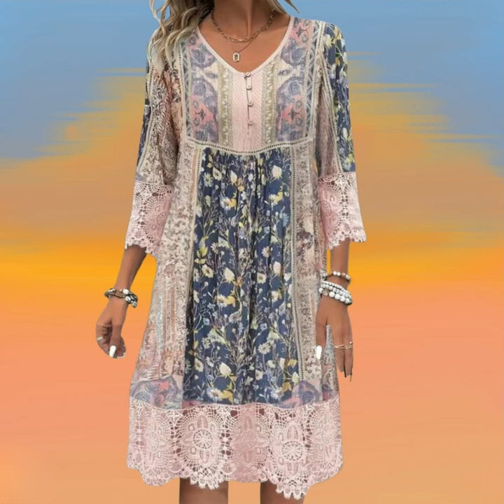 NAYA | Fluid Boho Luxe Midi Robe