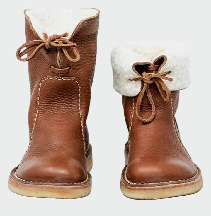 Valerie - Wasserdichte Lederstiefel mit Wollfutter