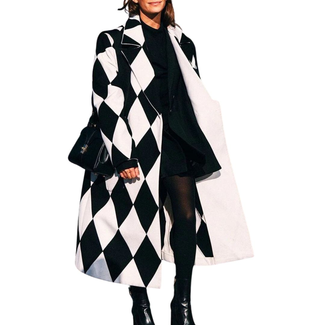 Stefania | Oversize-Mantel mit mehrfarbigem Karomuster