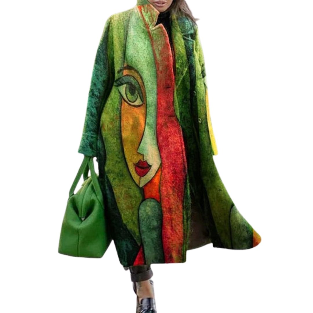 Stefania | Oversize-Mantel mit mehrfarbigem Karomuster