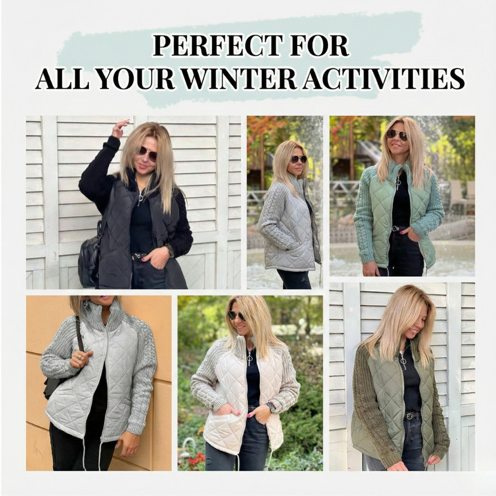 Carina | Strickjacke mit gesteppter Vorderseite