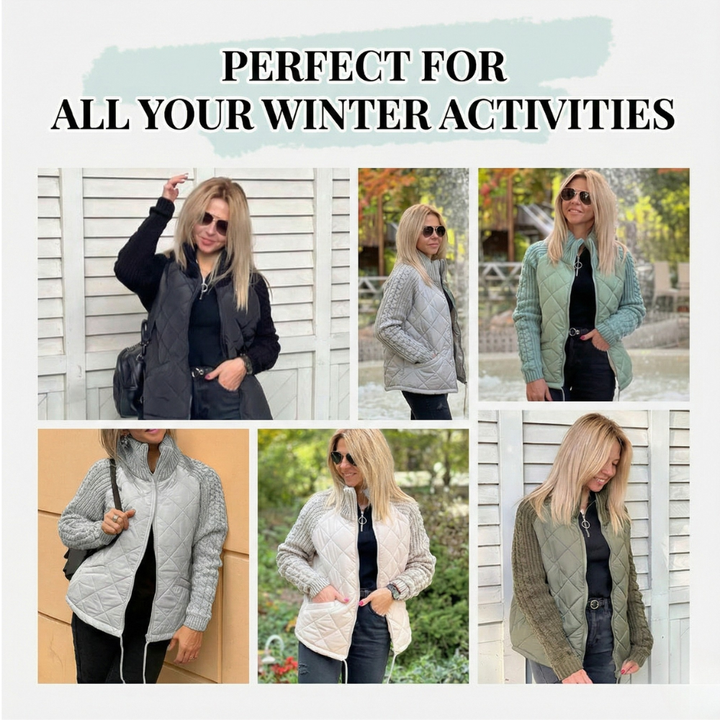 Carina | Strickjacke mit gesteppter Vorderseite
