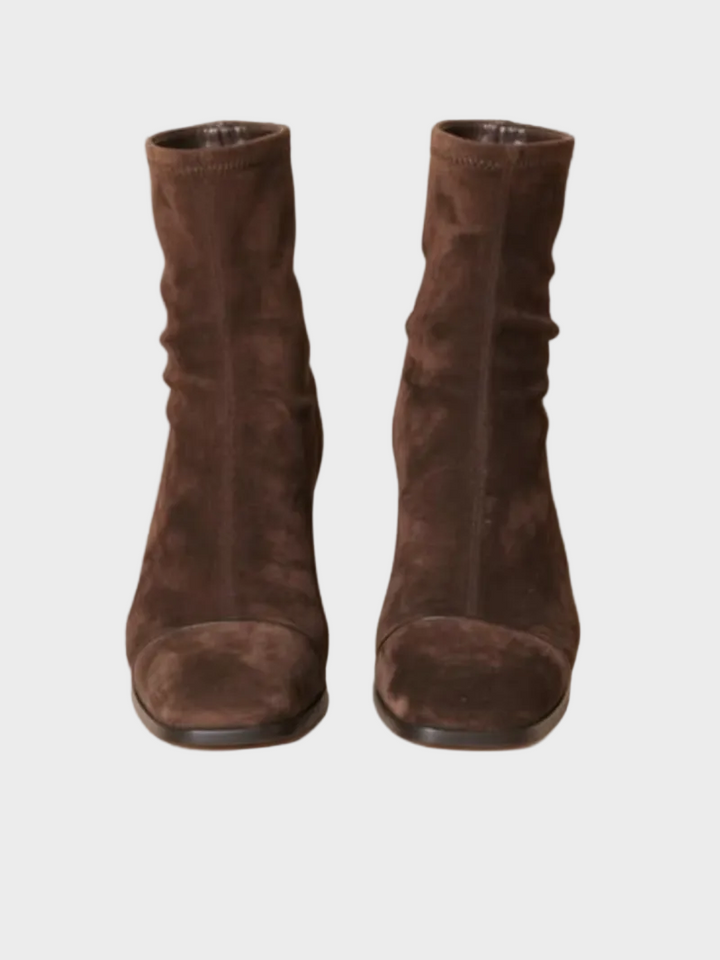 Alma – Veloursleder-Stiefeletten mit Absatz