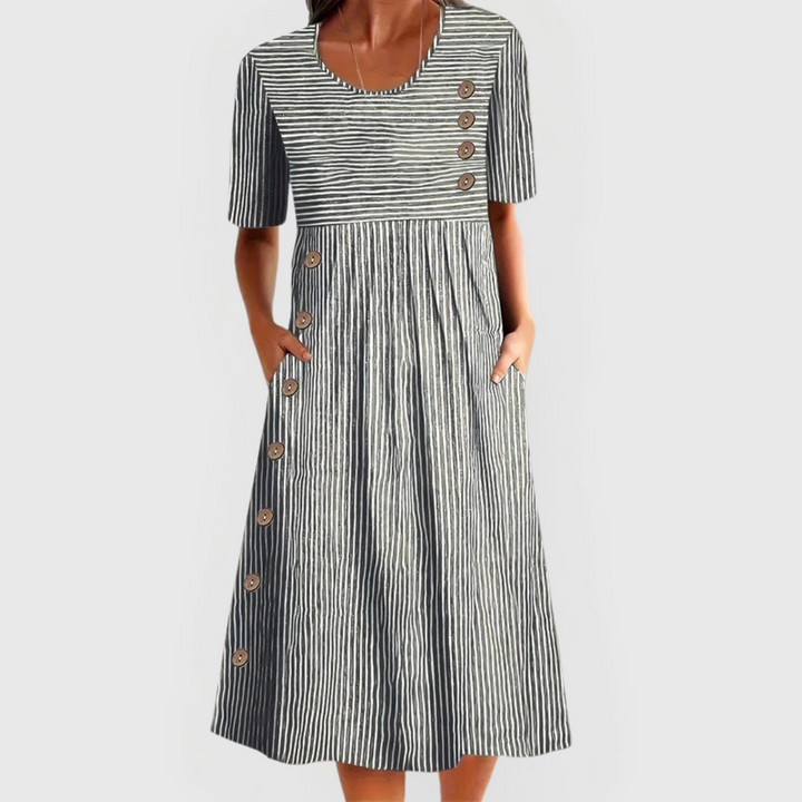 JARNA | Midi-Striped Dress
