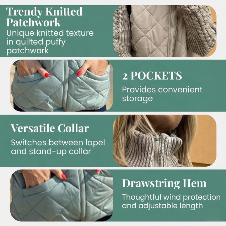 Carina | Strickjacke mit gesteppter Vorderseite