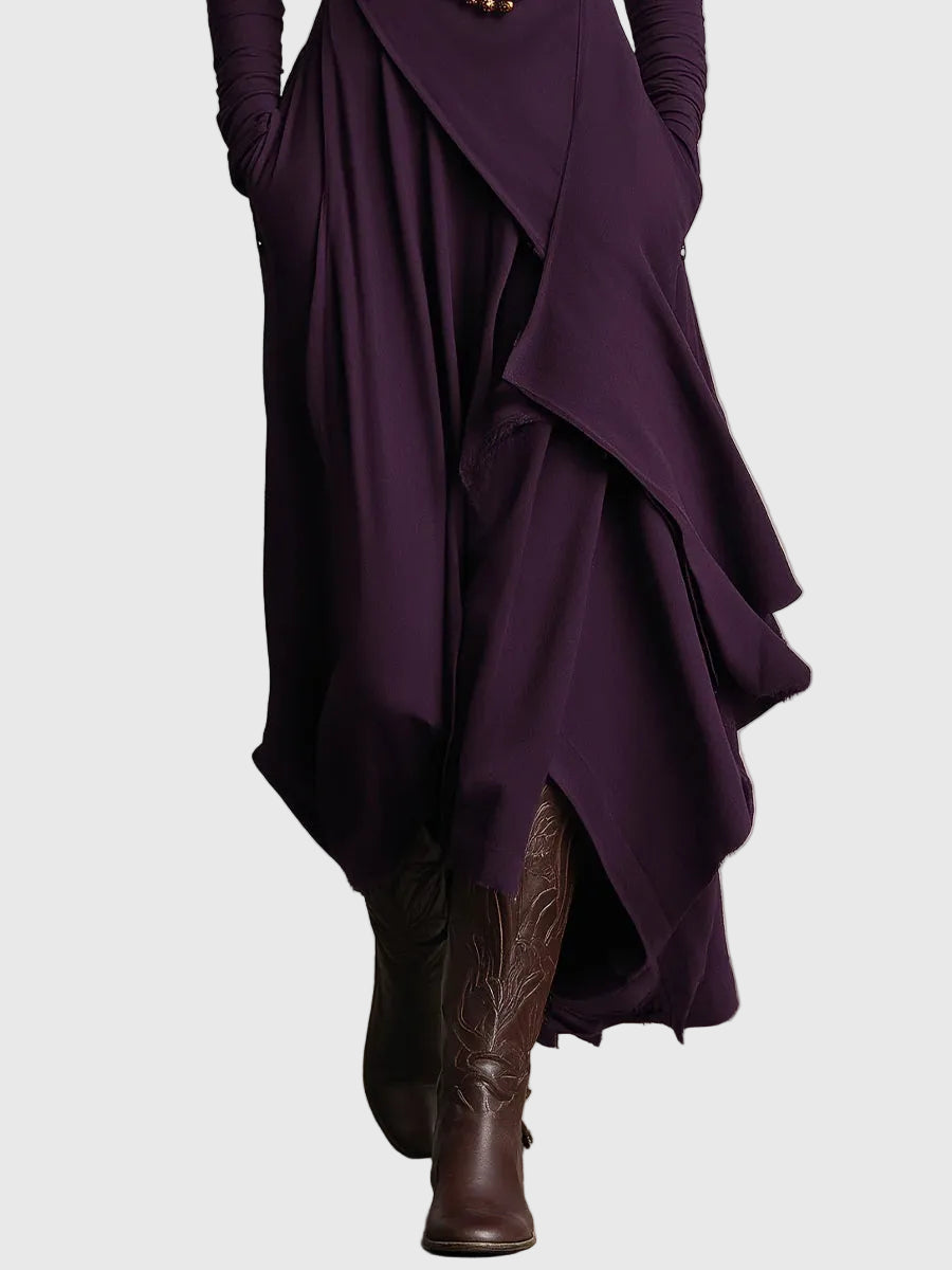Violett | Maxi Plisseekleid